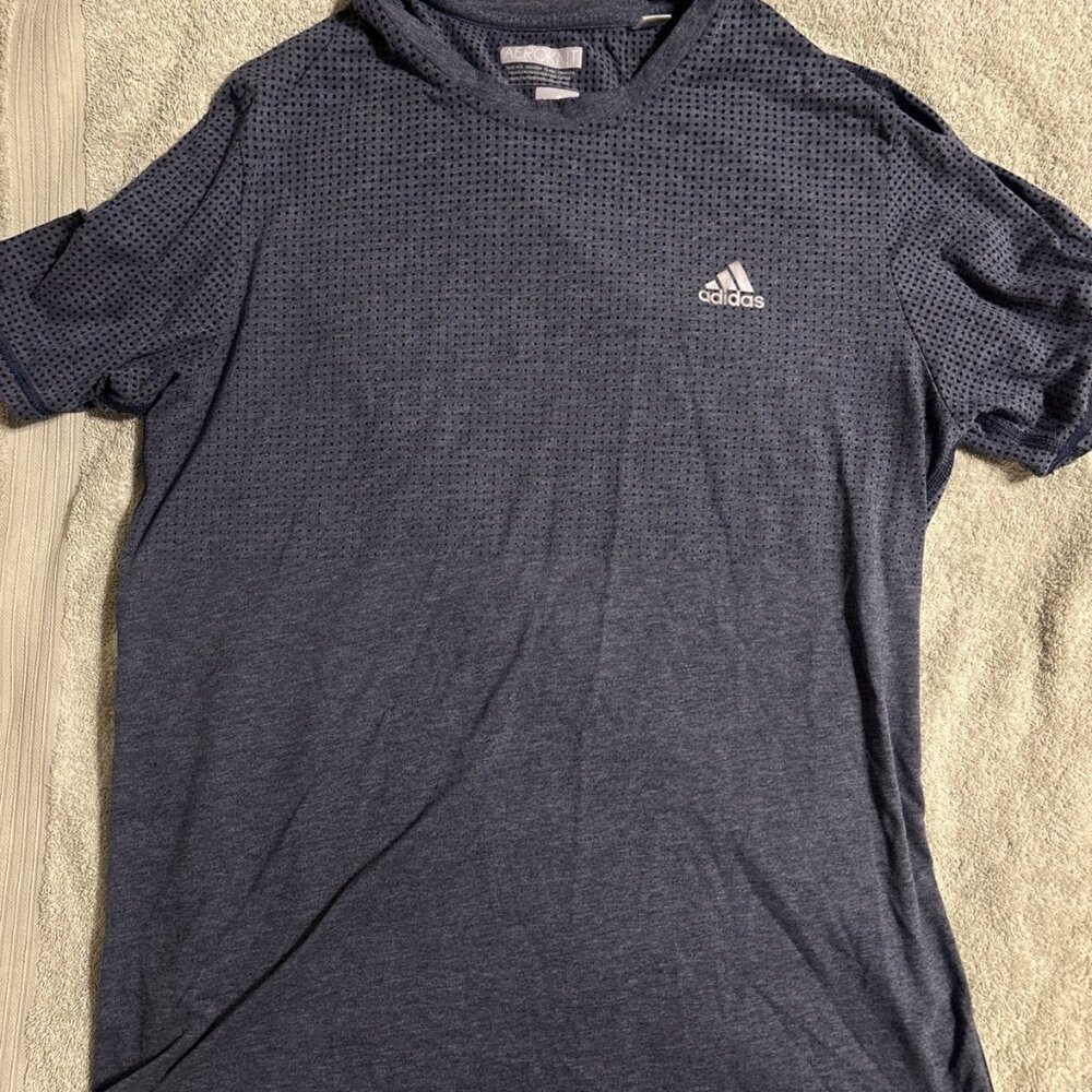 Adidas Aeroknit Climacool Tee Shirt Adult Size L Navy/Dark Blue Crew Neck